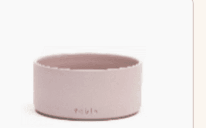 Rose ceramic dog bowl